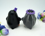 Penguin Wedding Cake Toppers Purple Themed-Purple Wedding Cake Toppers Penguin Themed